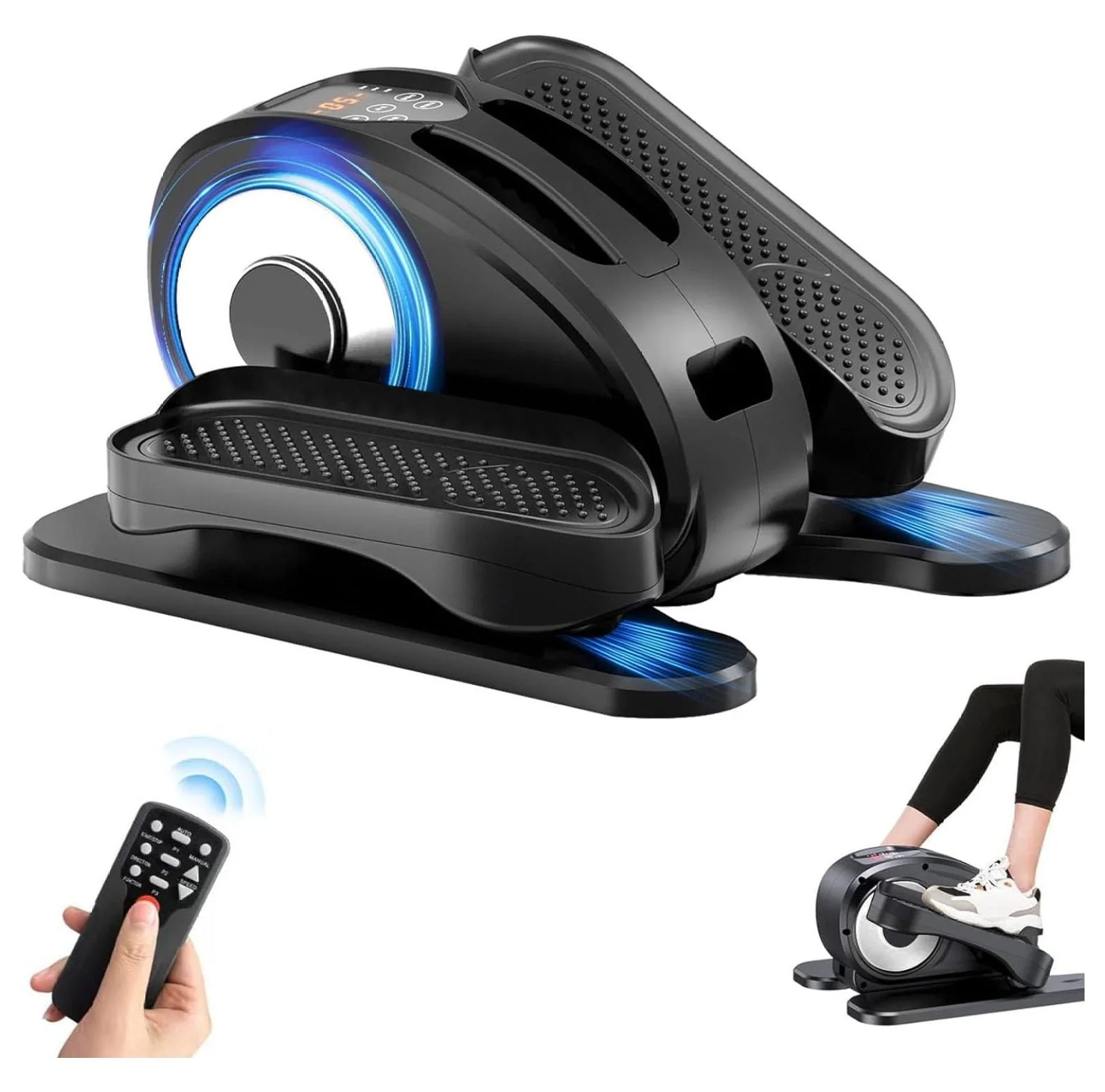 0EF050EF-230E-A196-9709-F180E1947819 Under Desk Elliptical, Electric Foot Pedal Exerciser, Fully Assembled Seated Elliptical, Compact Portable Elliptical Machine Trainer with Control, Mini Elliptical Leg Exerciser for Home - Image 1