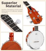 String Banjo 26 Inch, MINI Travel Banjo, Banjo Beginner Kit with Remo Head, Open Back & Closed Solid Back with beginner Kit, Comfortable Carrying Bag - Image 4